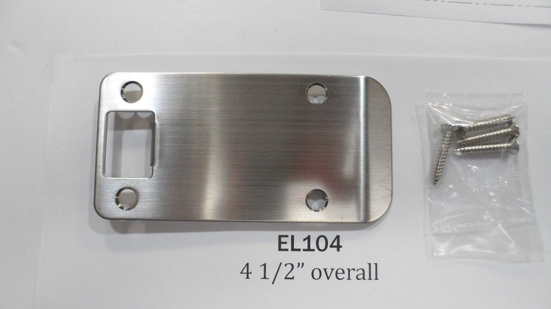 Don-Jo EL104-630 RC 4 1/2" Overall Extended Lip Strike Plate in Stainless Steel - Image 2